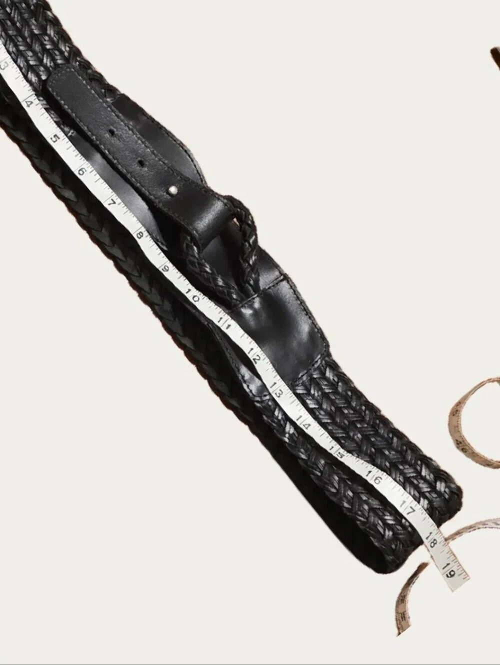 VTG 2006 Old Navy Wide Braided Leather Belt - Black Y2K Boho Excellent Condition
